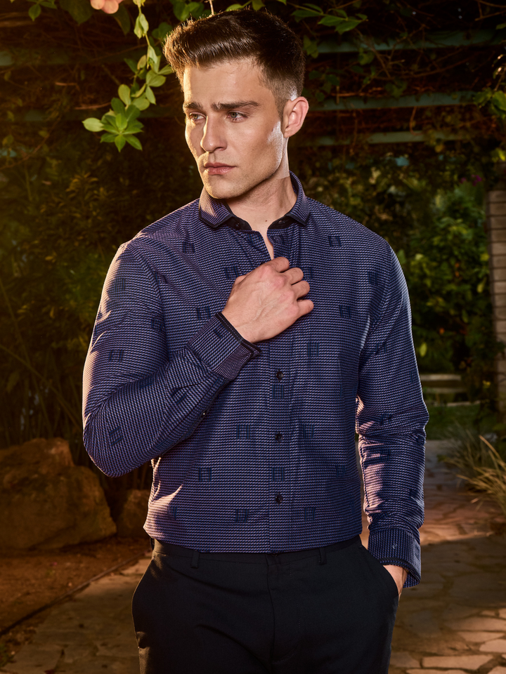 Midnight Violet Printed Shirt