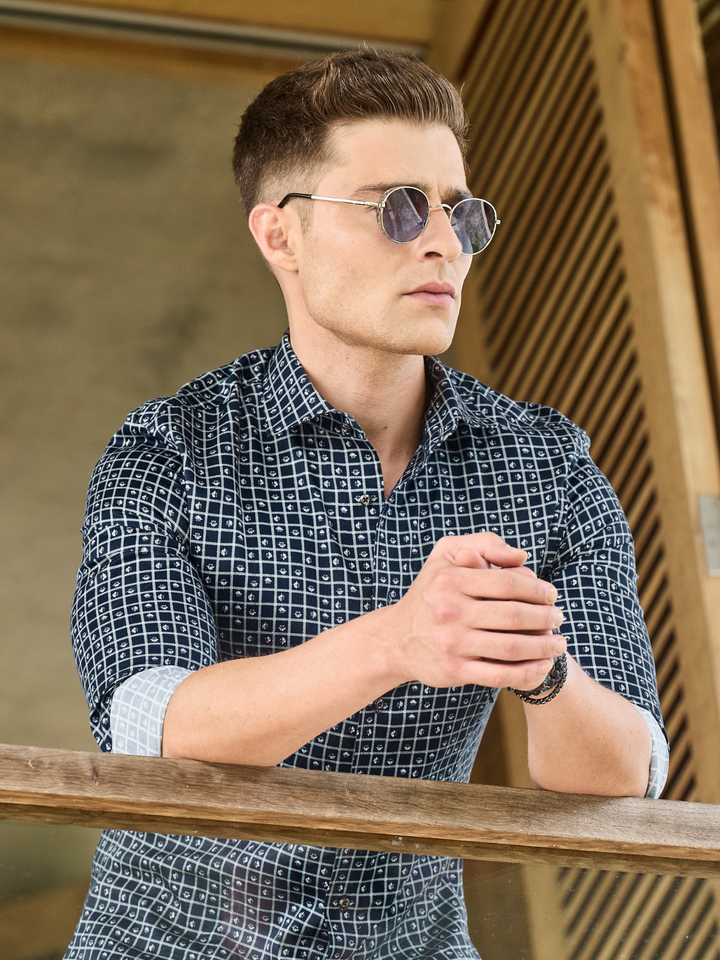 Midnight Azure Printed Shirt