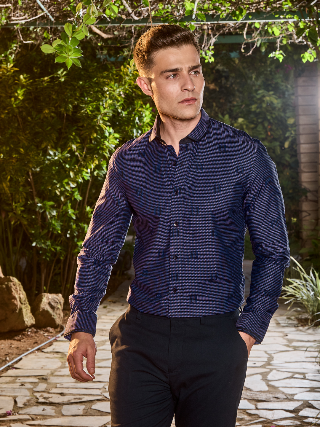 Midnight Violet Printed Shirt