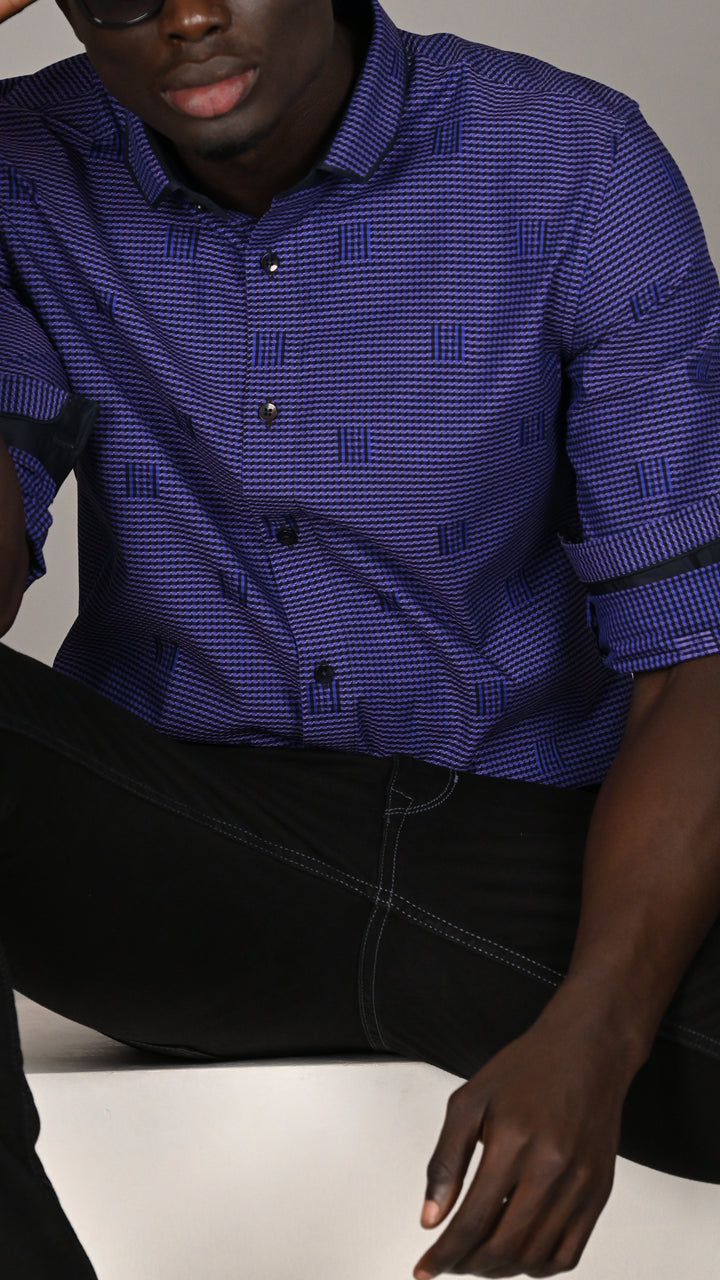 Midnight Violet Printed Shirt