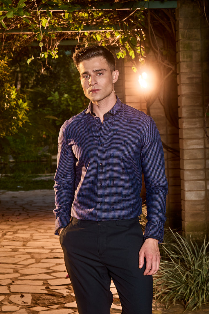 Midnight Violet Printed Shirt