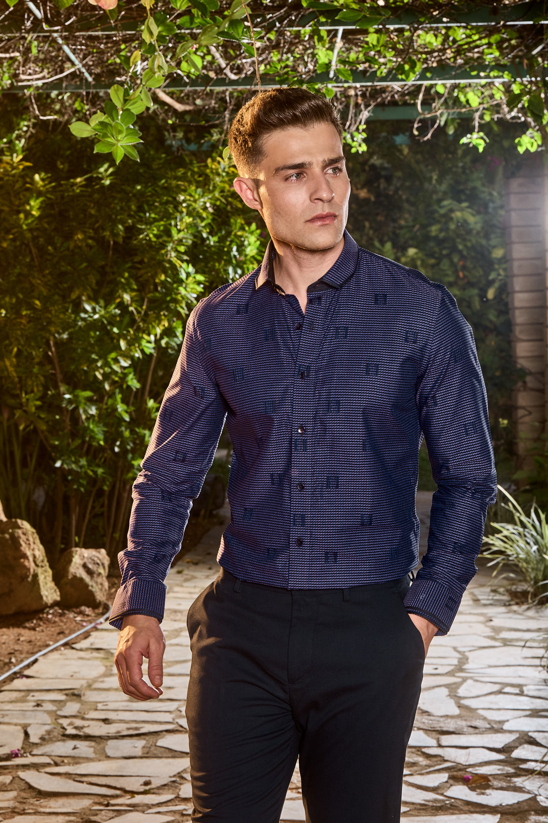 Midnight Violet Printed Shirt