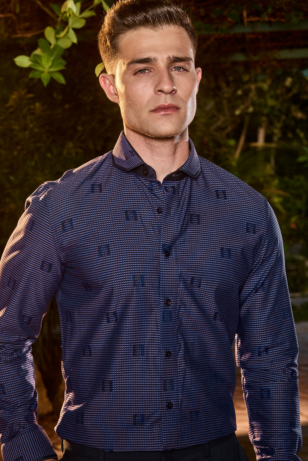 Midnight Violet Printed Shirt
