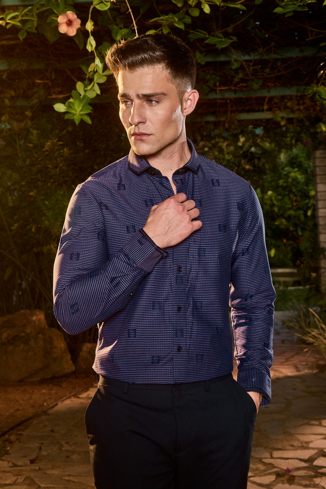Midnight Violet Printed Shirt