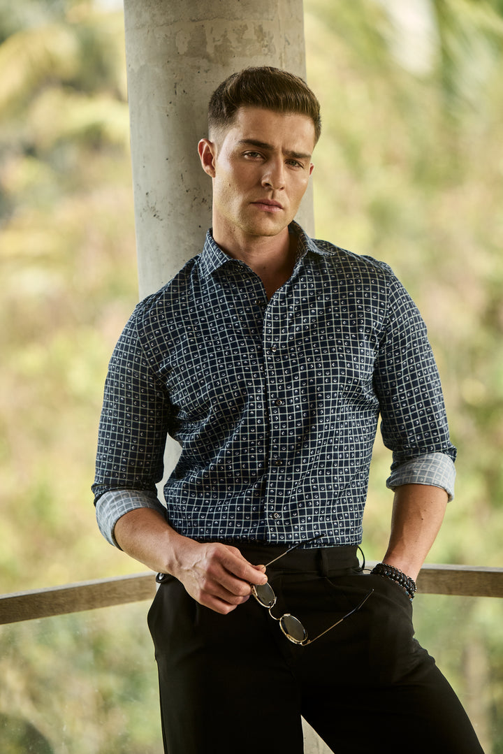 Midnight Azure Printed Shirt