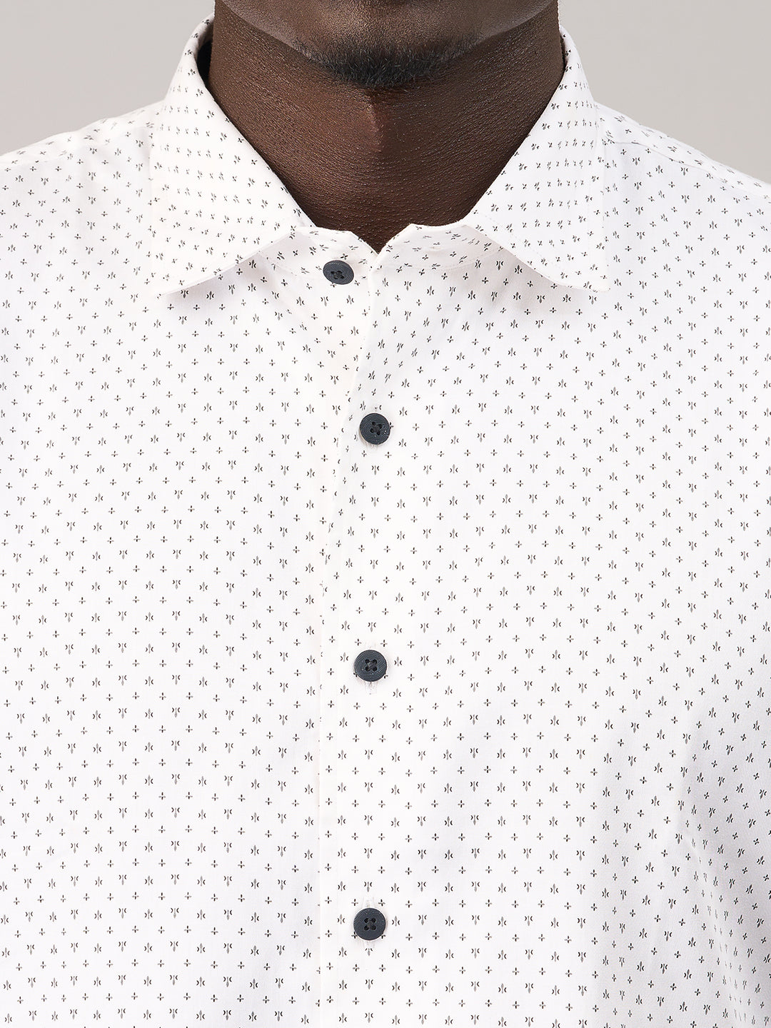 Crisp White Printed Shirt
