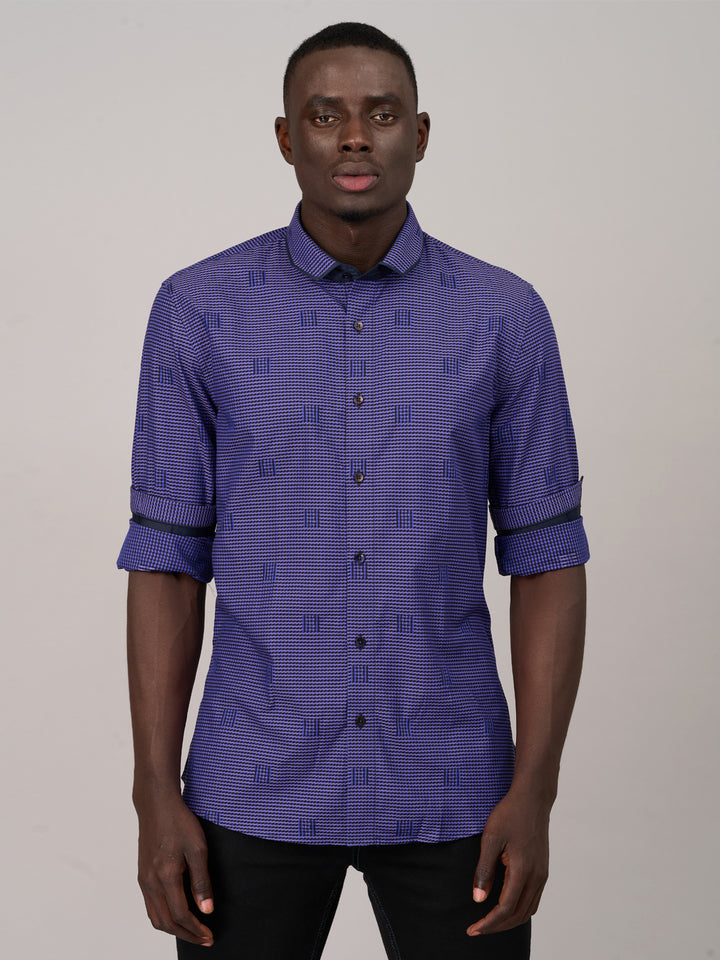Midnight Violet Printed Shirt