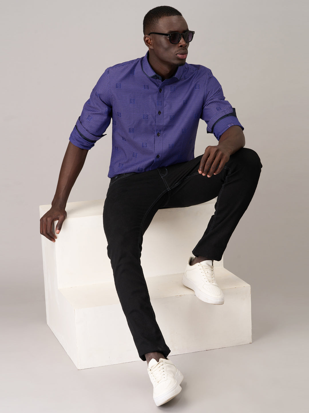 Midnight Violet Printed Shirt