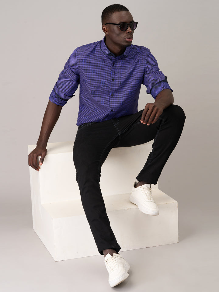 Midnight Violet Printed Shirt