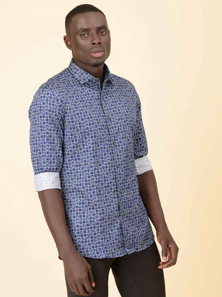 Midnight Azure Printed Shirt