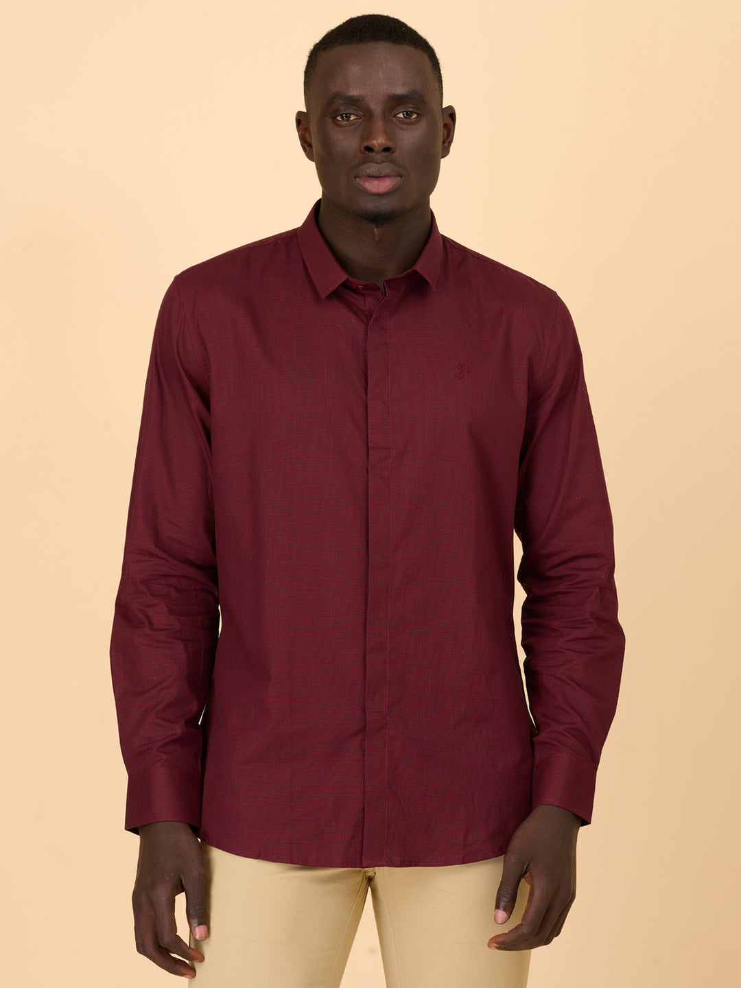 red velvet dress shirt Chiara velvet shirt in Red