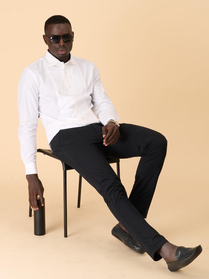 Ivory Luxe Self Design Casual Shirt