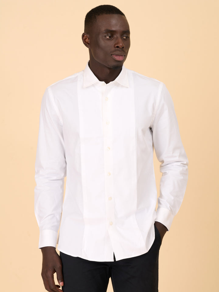 Ivory Luxe Self Design Casual Shirt