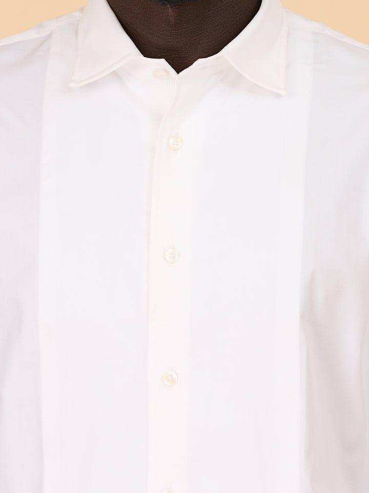 Ivory Luxe Self Design Casual Shirt