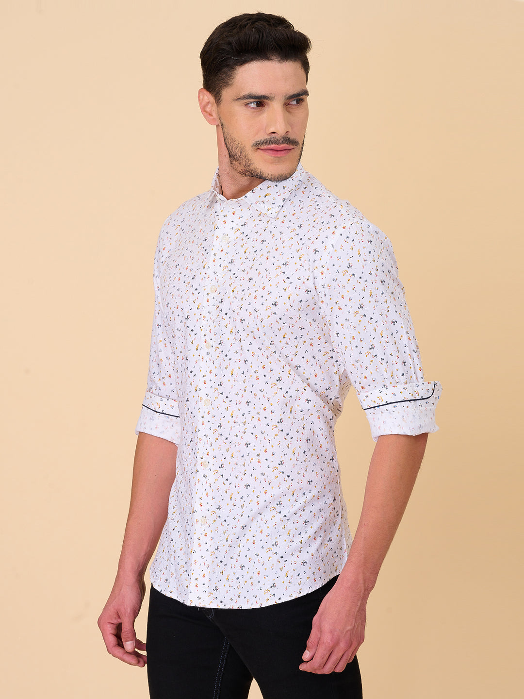 Ivory White Slim Casual Shirt