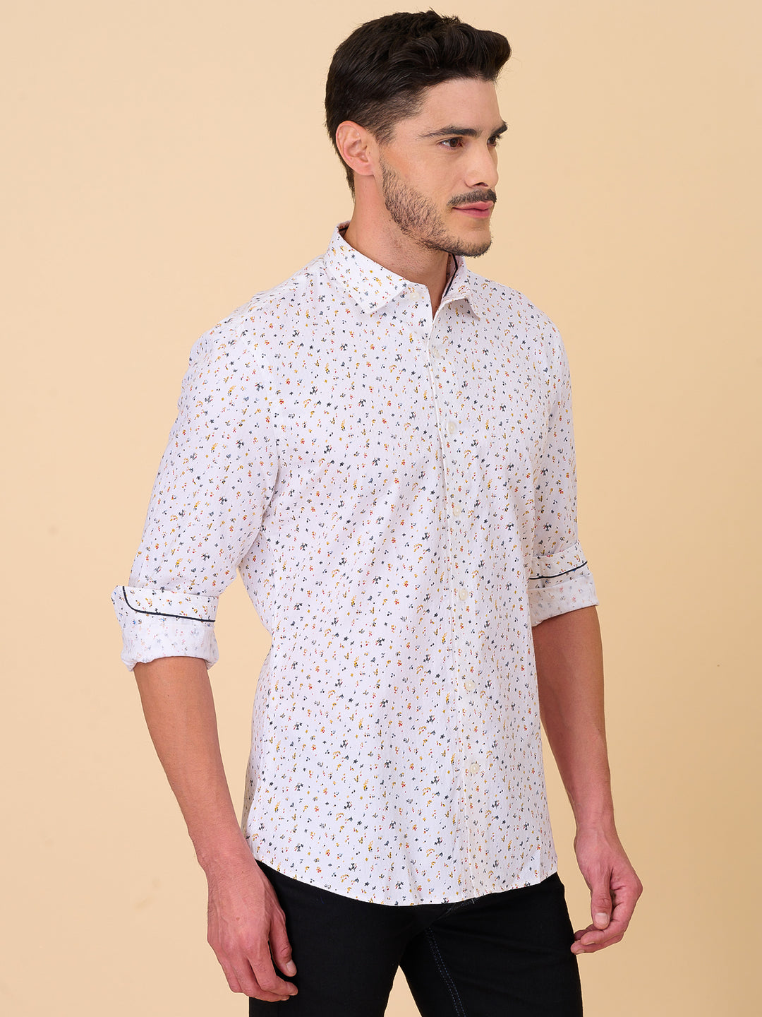 Ivory White Slim Casual Shirt