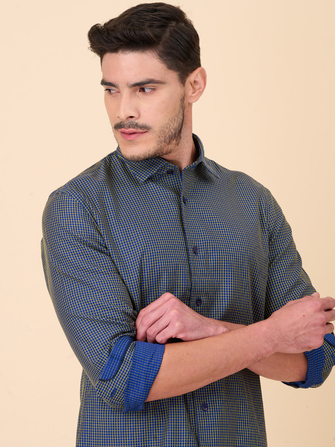 Indigo Blue Checked Shirt