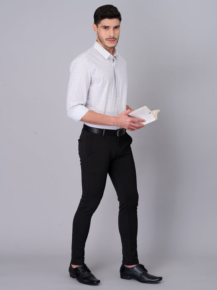 Ivory White Printed Casual Shirt