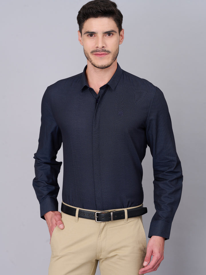 Intense Black Printed Cotton Shirt