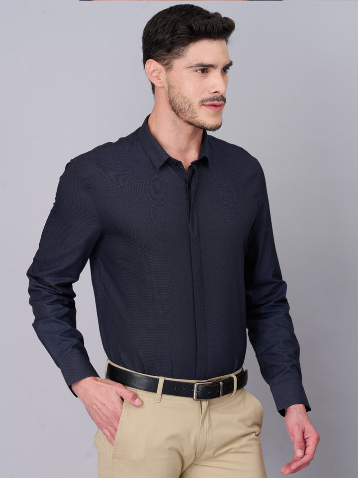 Intense Black Printed Cotton Shirt