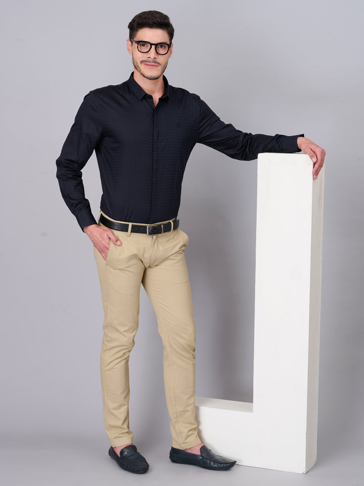 Midnight Black Checked Cotton Shirt