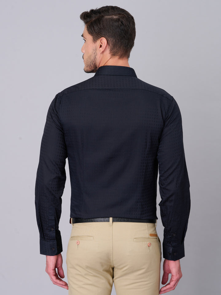 Midnight Black Checked Cotton Shirt