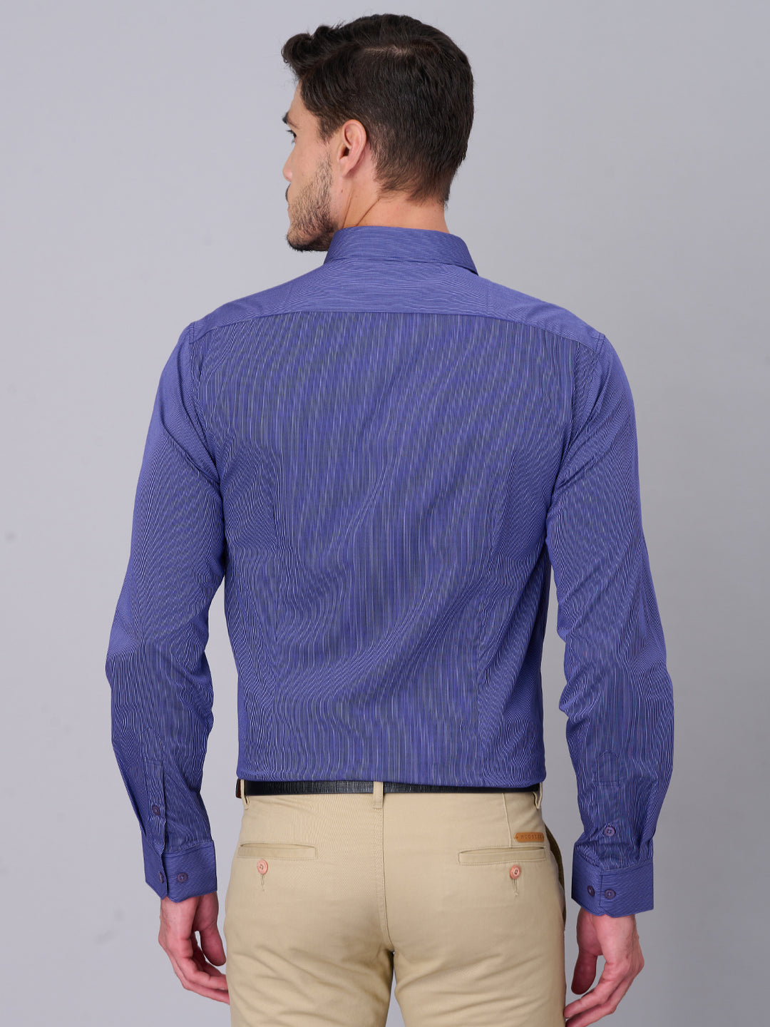 Ink Blue Striped Cotton Shirt