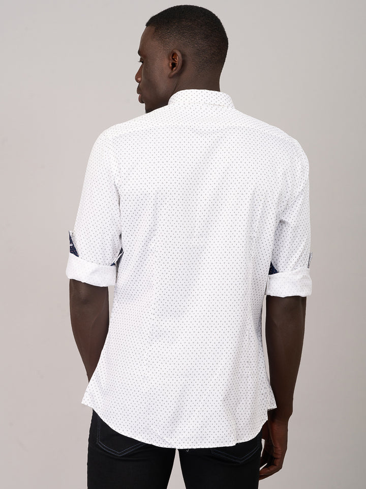 Crisp White Printed Shirt