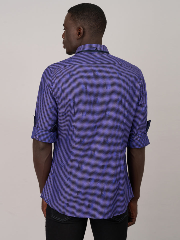 Midnight Violet Printed Shirt