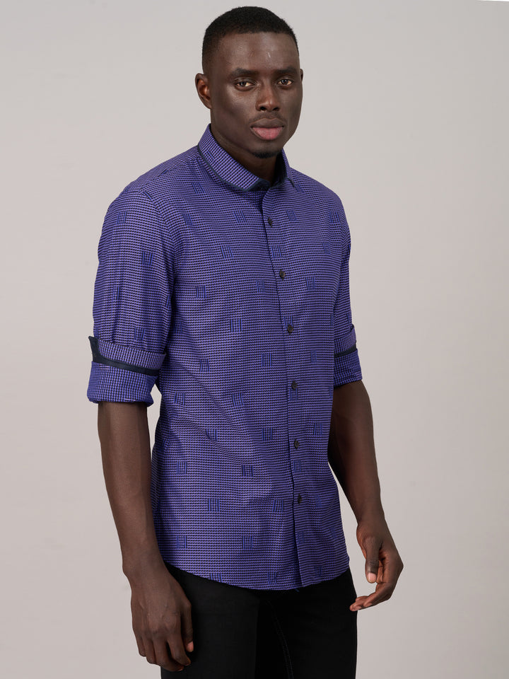 Midnight Violet Printed Shirt